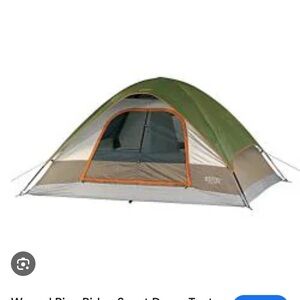 Green and Tan Dome Camping Tent